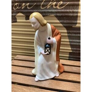 Sanmyro Vintage Joseph Nativity Figure Christmas Decor Painted Porcelain 6"